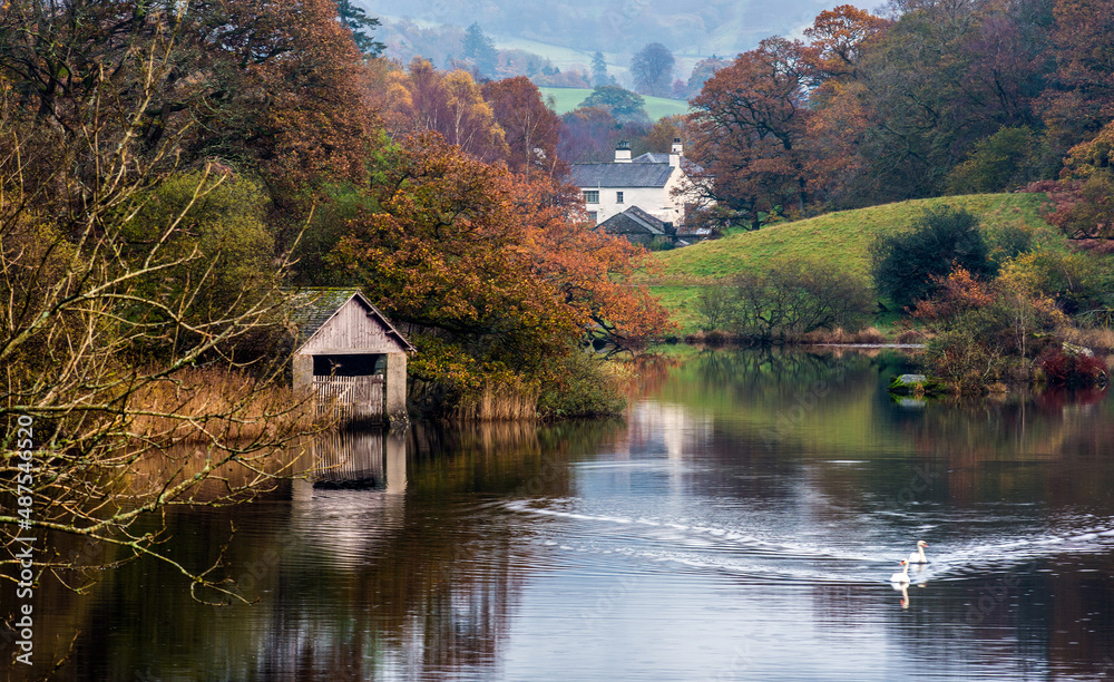 Rydal Water in Cumbria, England.