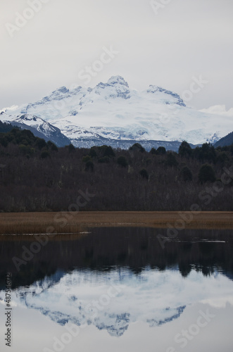 Mountain reflection on the lake in Bariloche, Argentina