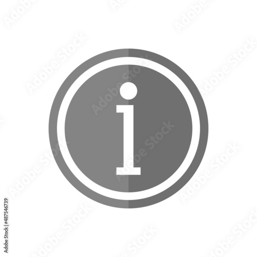 Info button grey flat vector icon