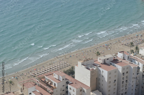 Drone View of the Shore in Alicante, Spain
