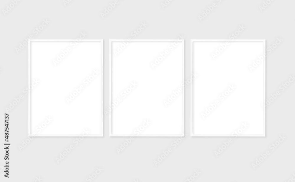 Layout with 3 white frame Layout with 3 white frame
