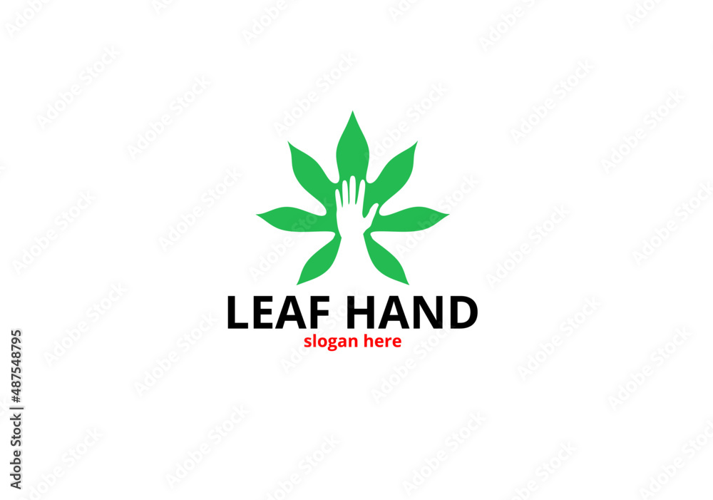 leaf hand eco friendly logo