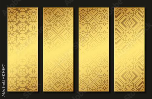 elegant gold abstract pattern vertical card