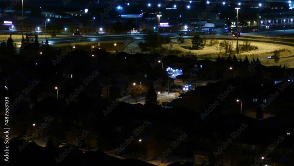 custom made wallpaper toronto digitalWinter Service Vehicle Removing Snow In The Street Of Mississauga At Night In Ontario, Canada. - wide static