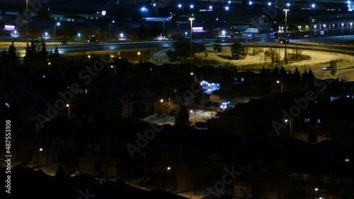 Wallpaper Mural Winter Service Vehicle Removing Snow In The Street Of Mississauga At Night In Ontario, Canada. - wide static Torontodigital.ca