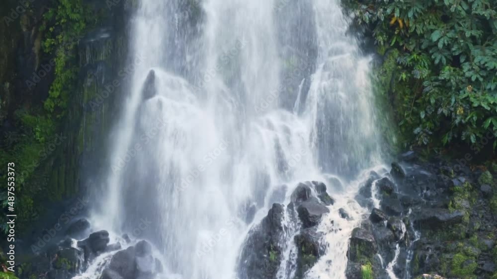 Waterfall Ribeira of Caldeiroes Azores Islands Sao Miguel nature Park Waterfall Ribeira of Caldeiroes Azores Islands Sao Miguel nature Park