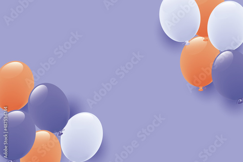 中間色の風船イラスト背景
