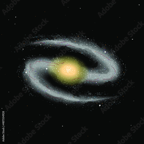 Fototapeta Naklejka Na Ścianę i Meble -  Spiral galaxy with stars, vector illustration of space