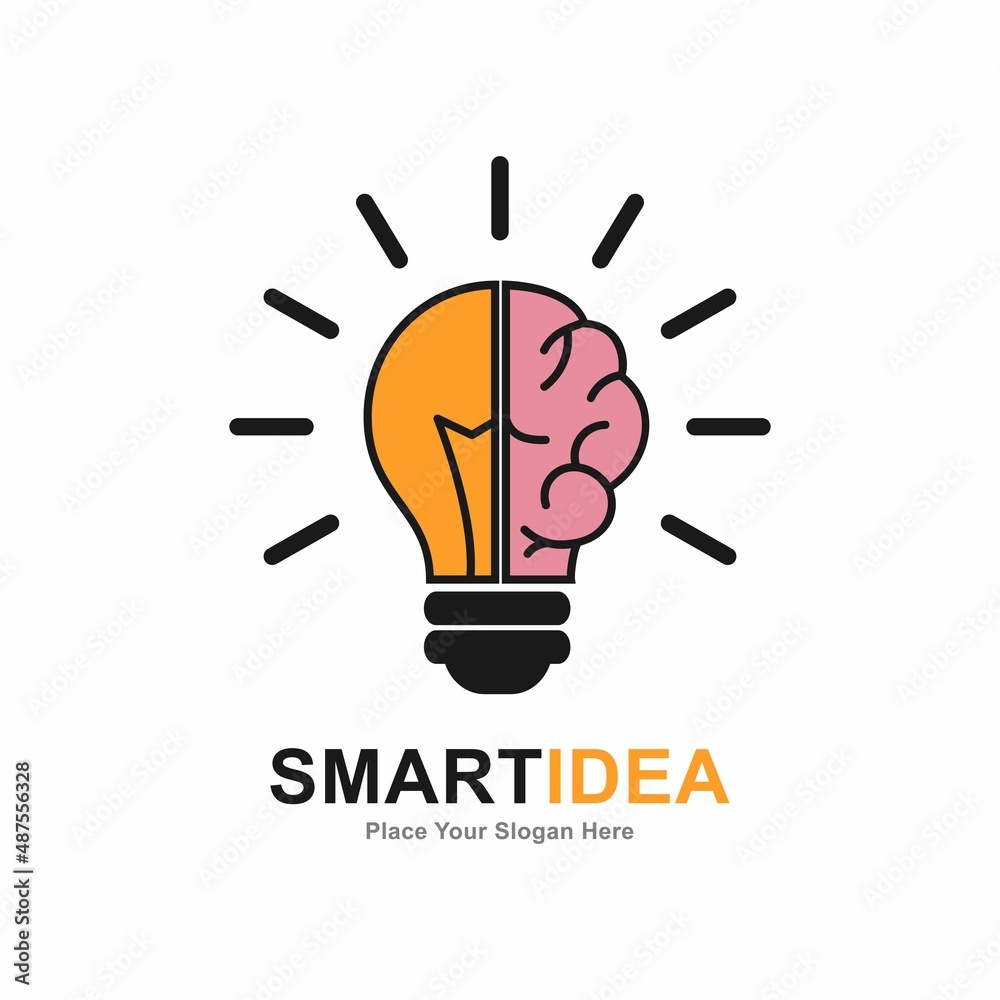 Brain bulb for smart idea vector logo template. Suitable for symbol of creativity, creative idea, mind, thinking. Brain bulb for smart idea vector logo template. Suitable for symbol of creativity, creative idea, mind, thinking.