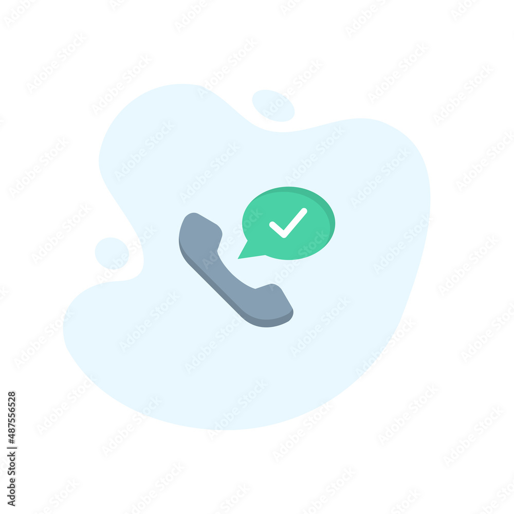 Call phone with check icon in excellent flat design. Vector illustration eps10 Call phone with check icon in excellent flat design. Vector illustration eps10