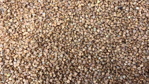 Buckwheat texture background. Natural healty food, vegan diet
