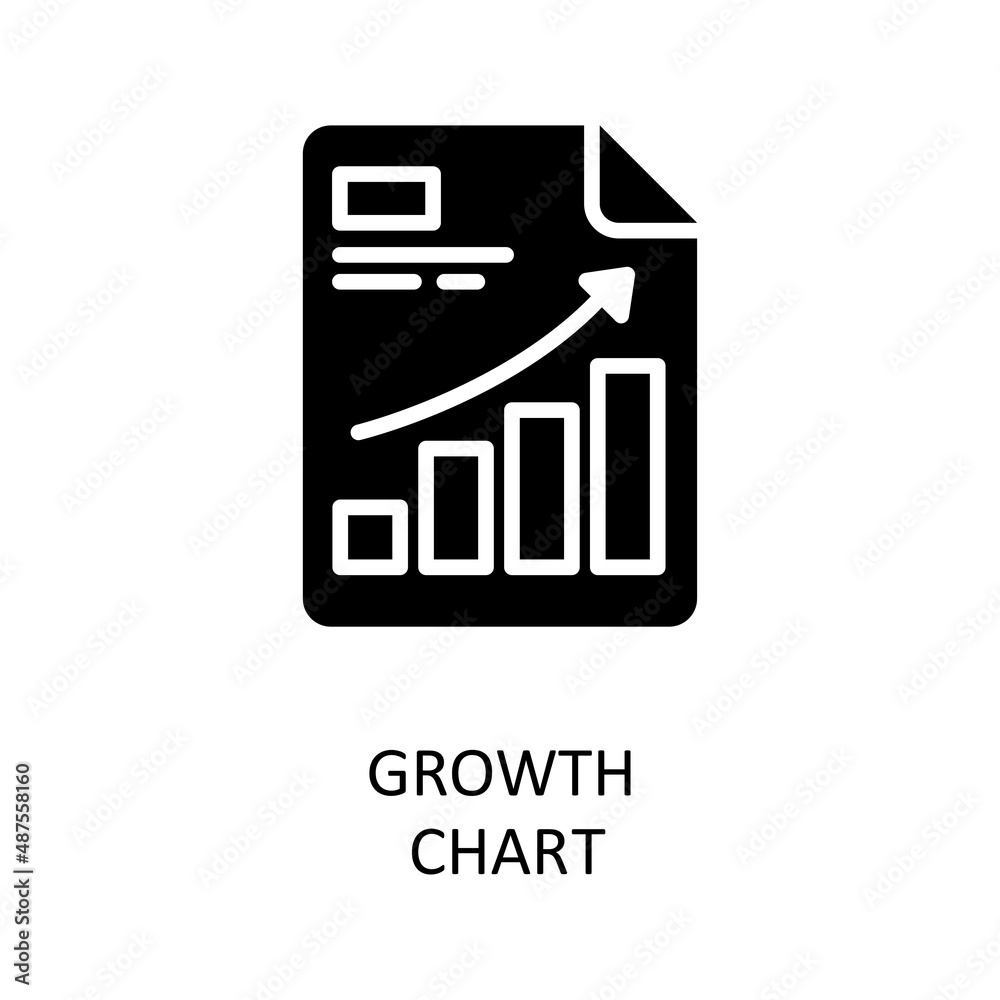 Growth Chart Vector Solid Icon Design illustration. Banking and Payment Symbol on White background EPS 10 File Growth Chart Vector Solid Icon Design illustration. Banking and Payment Symbol on White background EPS 10 File