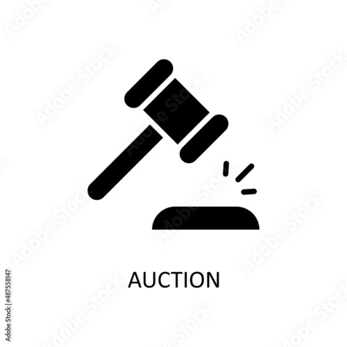 Auction Vector Solid Icon Design illustration. Banking and Payment Symbol on White background EPS 10 File