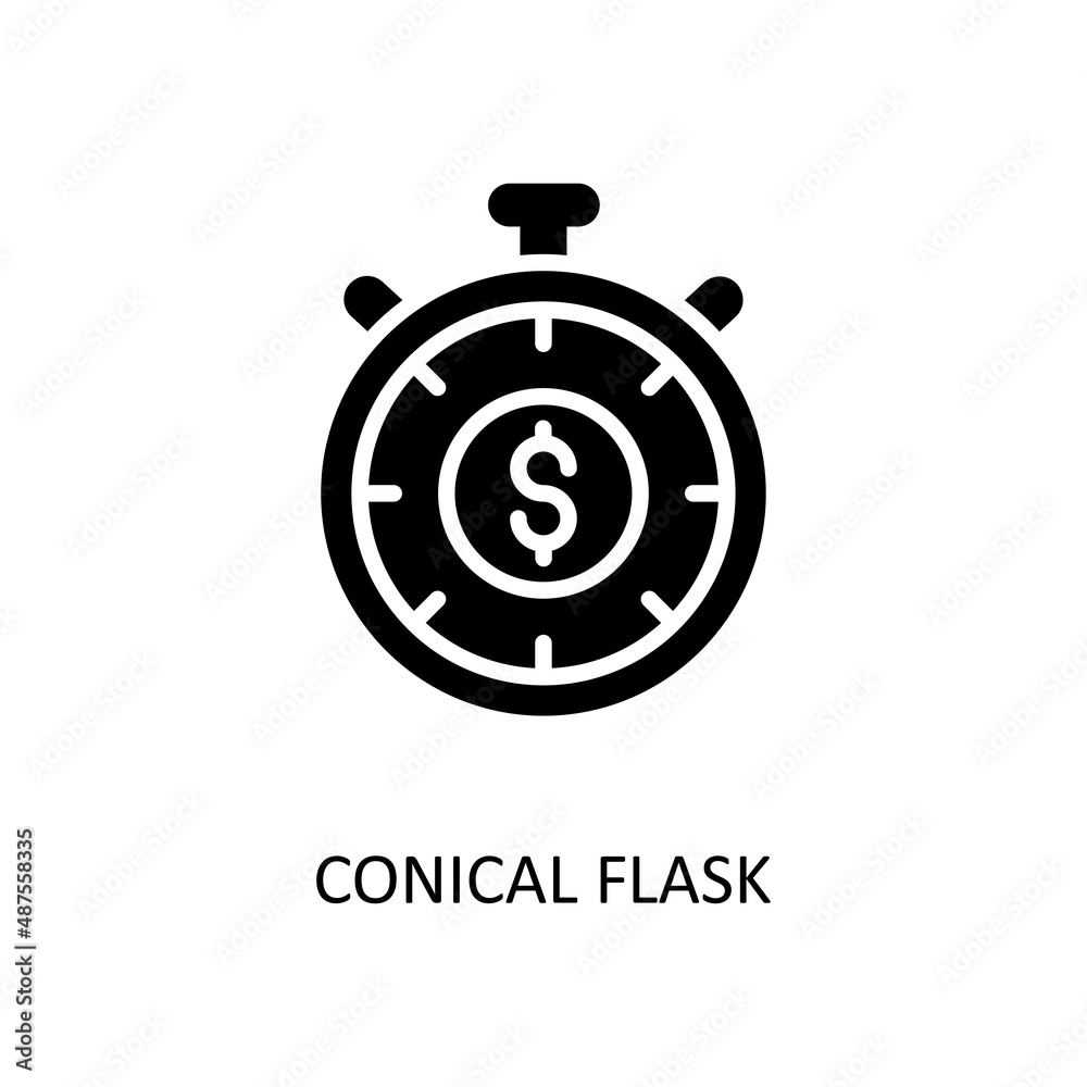 Conical Flask Vector Solid Icon Design illustration. Banking and Payment Symbol on White background EPS 10 File Conical Flask Vector Solid Icon Design illustration. Banking and Payment Symbol on White background EPS 10 File
