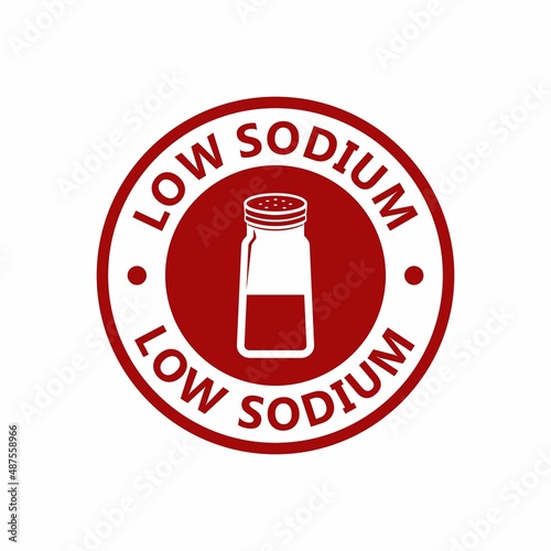Low sodium or salt badge vector logo design. Suitable for food, health and product label