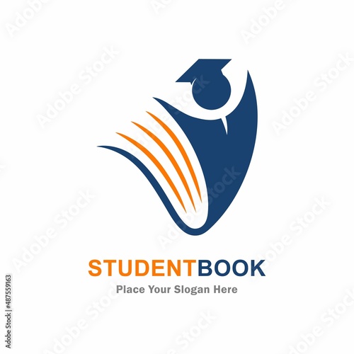 Student book vector logo design. Suitable for business, web, education and student symbol