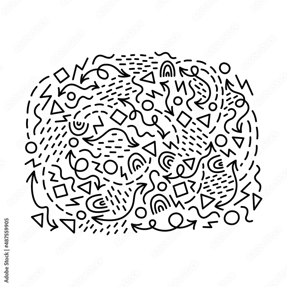Hand drawn doodle elements for design. Abstract vector line art, shapes Hand drawn doodle elements for design. Abstract vector line art, shapes