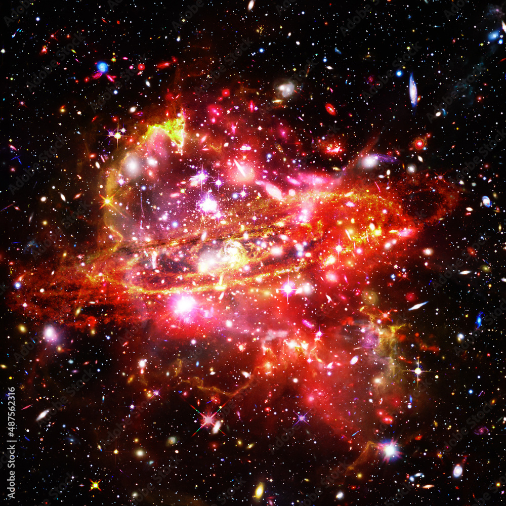 Remarkable galaxy. Stars, nebula, space gas. The elements of this image furnished by NASA.