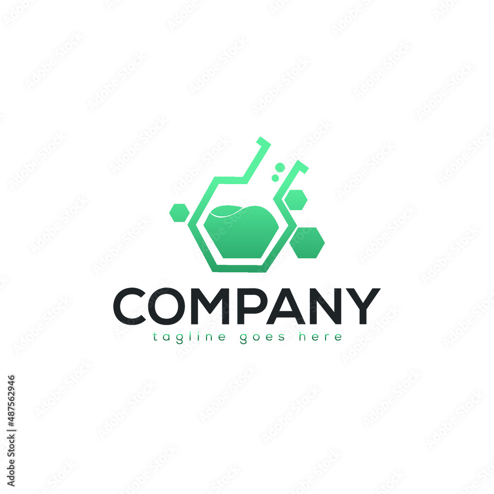 Chemical, Test tube, Lab, Flat Logo Concept Design Chemical, Test tube, Lab, Flat Logo Concept Design