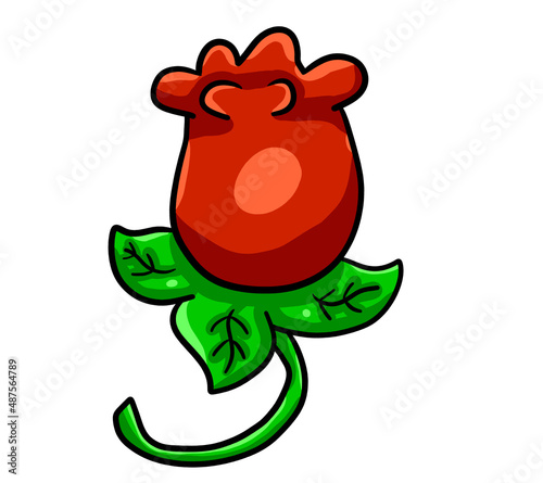 Stylized Cute Red Rose
