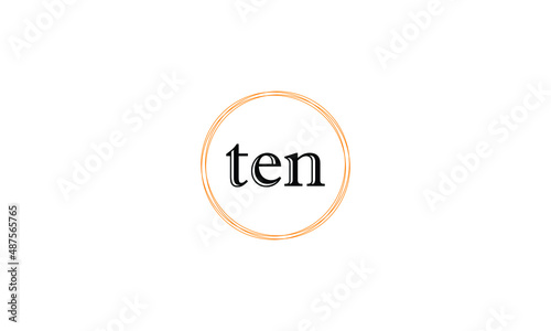 Word TEN in letters Icon design with circle outside. Creative modern letters icon, Premium vector illustration. © rzrstudio