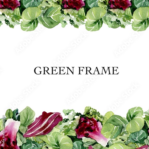 Healthy vegetable salad green frame
