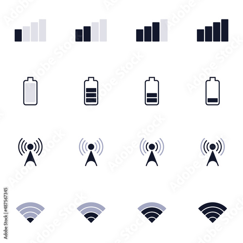 Phone interface vector icons set