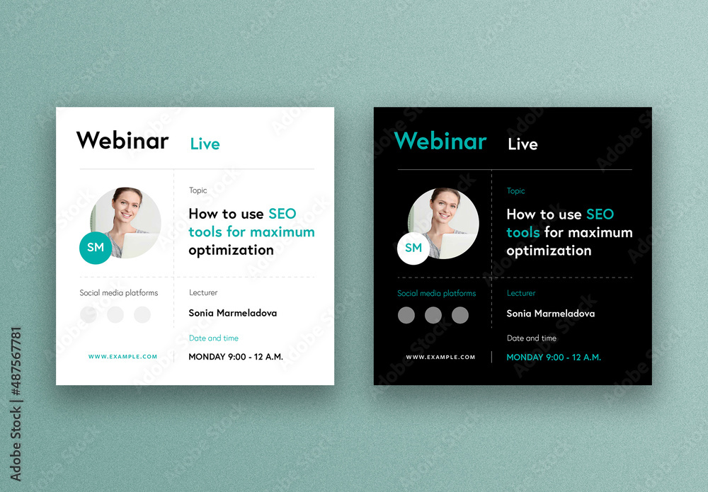 Webinar Screen Layout Universal Webinar Layouts for Social Media Stock Template | Adobe Stock