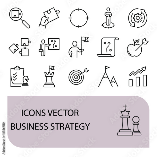 Business Strategy icons set . Business Strategy pack symbol vector elements for infographic web