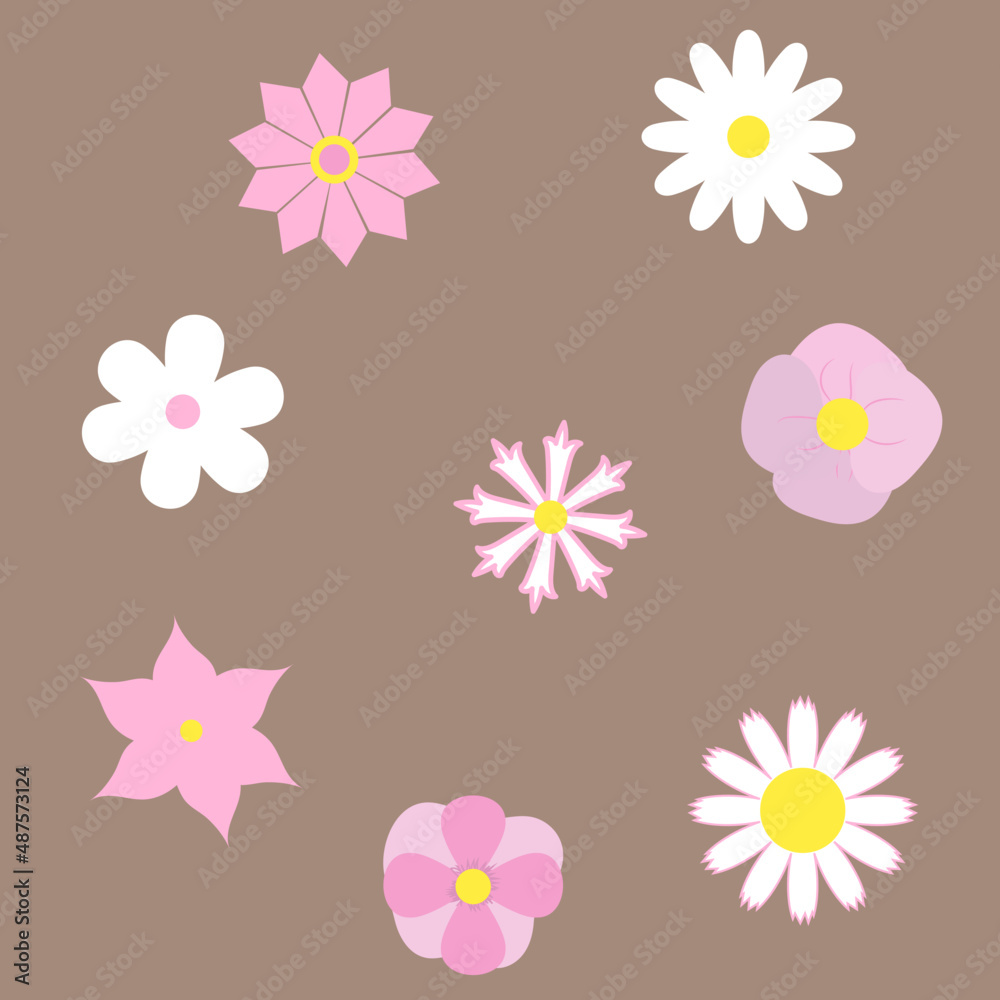 set of flowers set of flowers