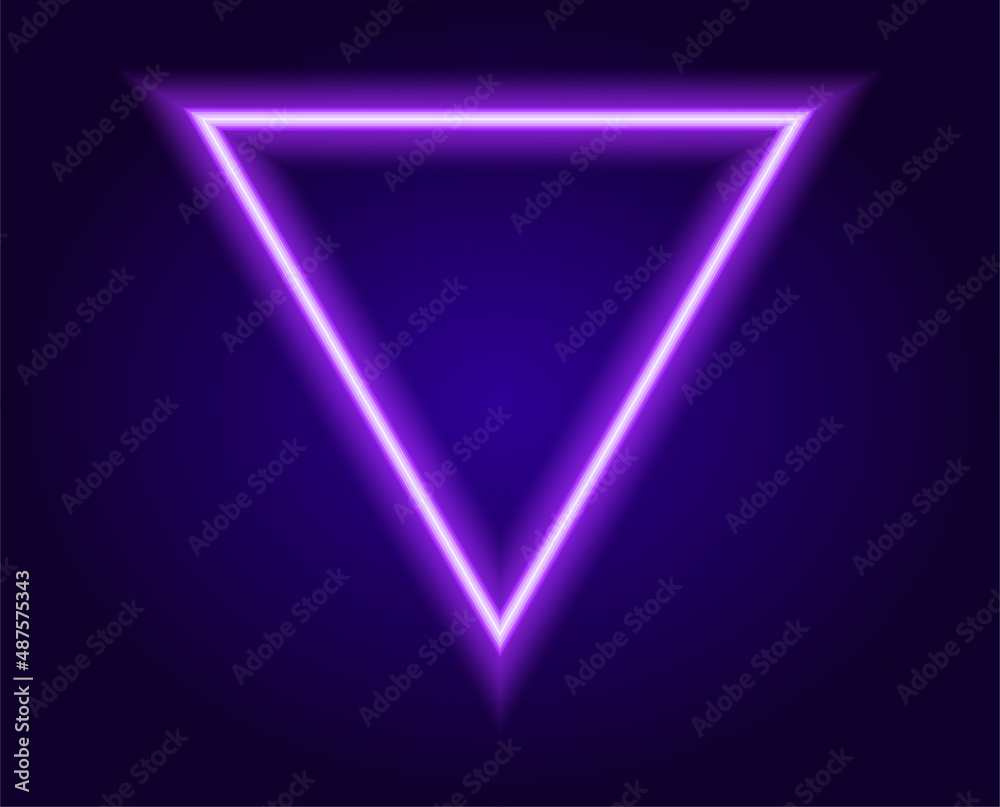 neon purple triangle frame. Isolated elements in the form of neon triangular frames, purple glowing lines on a dark background for a design template. color triangular neon neon purple triangle frame. Isolated elements in the form of neon triangular frames, purple glowing lines on a dark background for a design template. color triangular neon