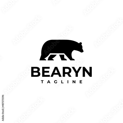 illustration vector graphic template of bear silhouette logo