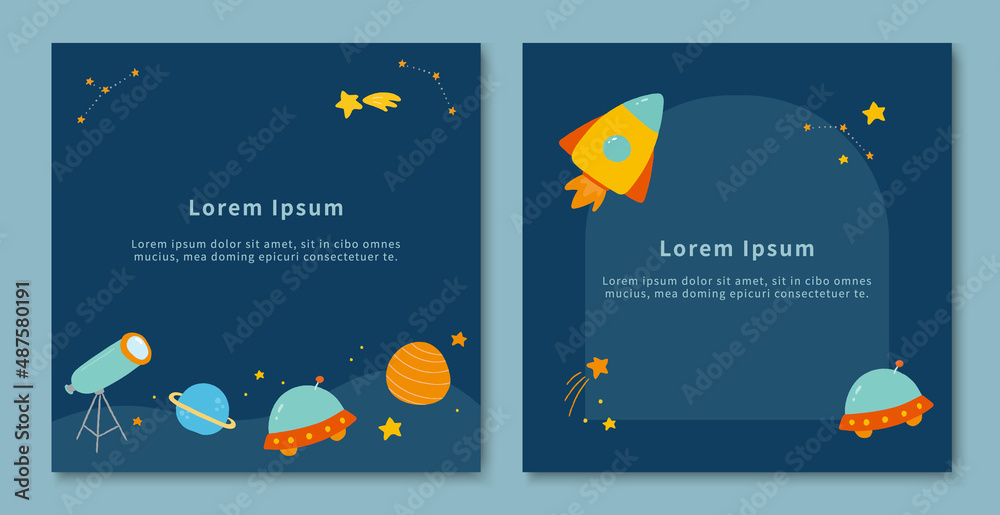 Background of outer space.  Design for card, banner, poster, cover.