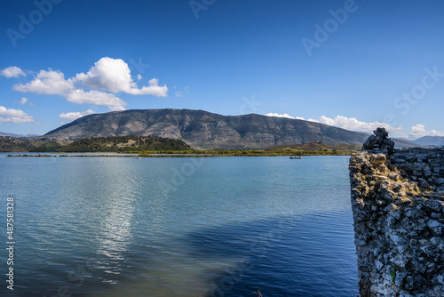 Butrint lake and Vivari channel of National Park of Butrint, Albania photo