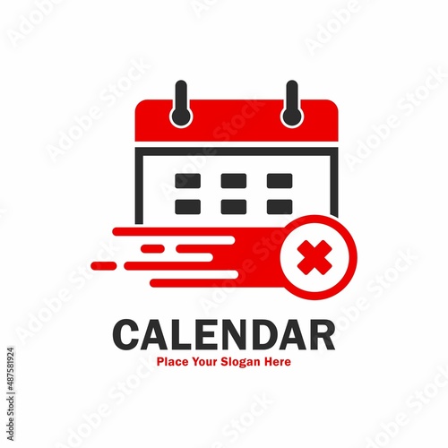 Calendar or date remove cross vector design logo. Suitable for cancel the calendar concept and event calendar remove.