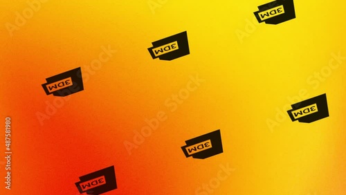 rotating 3dm file format icon animation on orange and yellow photo