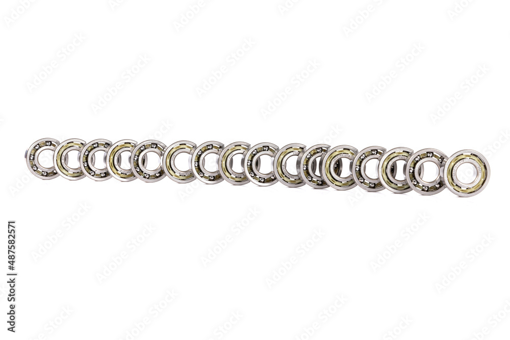 many bearings boil on a white isolated background, car parts concept many bearings boil on a white isolated background, car parts concept