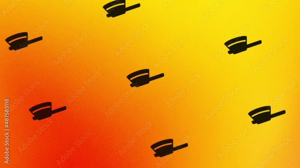 animation of rotating black axe icon on orange and yellow animation of rotating black axe icon on orange and yellow
