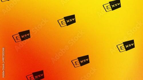 spinning asx file format icon animation on orange and yellow photo