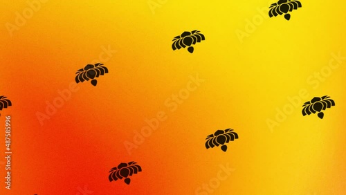 spinning ayyavazhi icon animation on orange and yellow photo