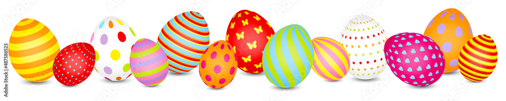 Banner 13 Bunte Ostereier Mit Bunten Mustern Banner 13 Bunte Ostereier Mit Bunten Mustern