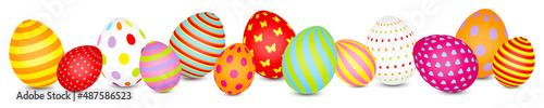 Banner 13 Bunte Ostereier Mit Bunten Mustern