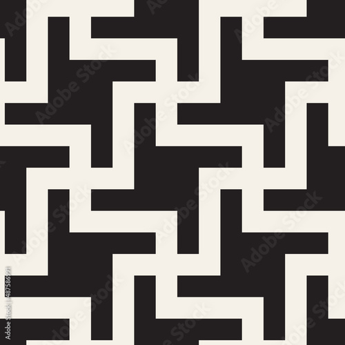 Vector seamless pattern. Repeating geometric elements. Stylish monochrome background design.