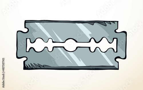 Sharp steel blade. Vector drawing