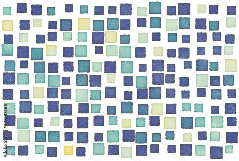 Fototapeta premium 背景素材_水彩テクスチャ_青