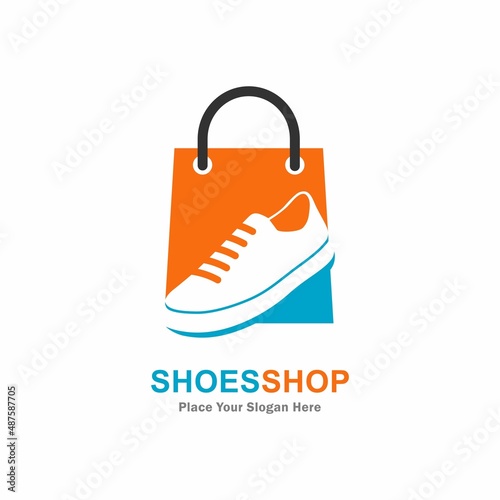 Shoes bag or shoes shop vector logo template. Suitable for business, web, online shop, media social and design