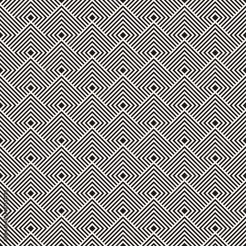 Vector seamless pattern. Repeating geometric elements. Stylish monochrome background design.