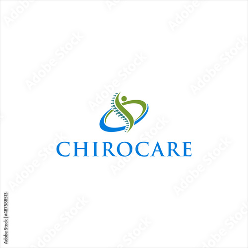 chiropractic care logo.spine vector logotype with nature concept