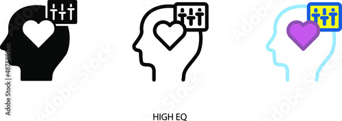 Empathy quotient, High EQ icon , vector illustration