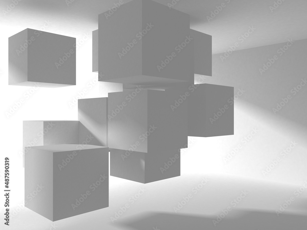 Obraz premium White Modern Background. Abstract Building Concept